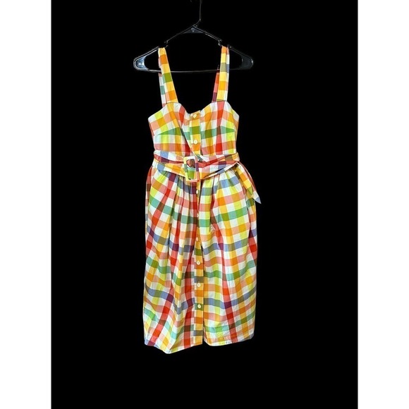 CHRISTOPHER John Rogers for Target Plaid Wide Strap Tie Waist Dress size 0 - Picture 9 of 11